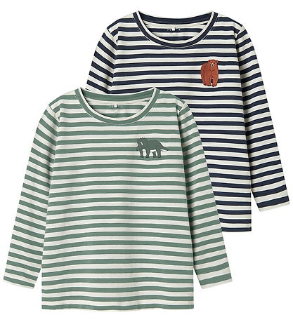 Name It Bluser - NmmNitu - 2-pak - Mood Indigo/W. GREEN BAY
