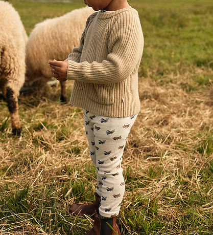 Lil' Atelier Leggins - Uld/Modal - NmmNalu - Turtledove/MELANGE