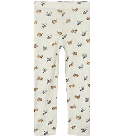 Lil' Atelier Leggins - Uld/Modal - NmmNalu - Turtledove/MELANGE