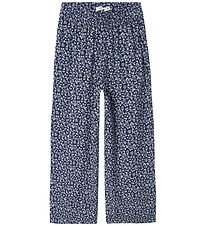 Name It Bukser - Viskose - NkfNettia - Wide - Blueprint/FLOWER Name It Bukser - Viskose - NkfNettia - Wide - Blueprint/FLOWER