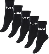 BOSS Strømper - 5-pak - Sort m. Logo BOSS Strømper - 5-pak - Sort m. Logo