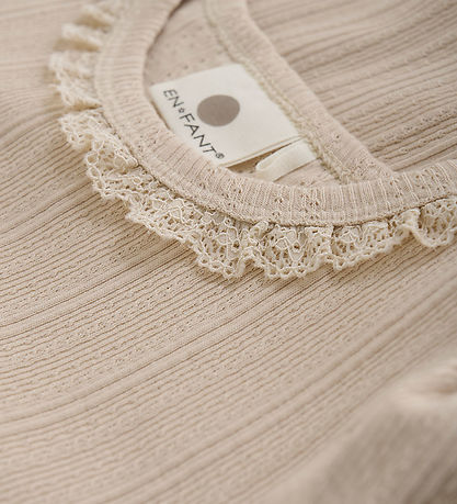 En Fant Bluse - Rib - French Oak m. Hulmønster