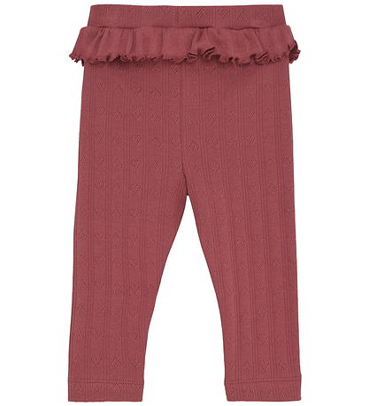 En Fant Leggings - Rib - Roan Rouge m. Hulmønster