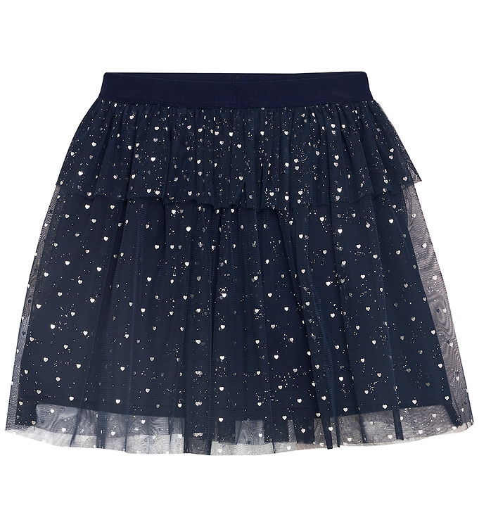 Creamie Pige Nederdel m. glimmer - Black Iris - 116