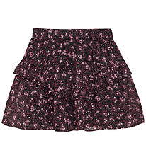 Creamie Nederdel - Flower Dobby - Sort Creamie Nederdel - Flower Dobby - Sort
