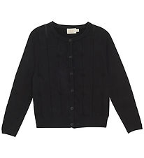Creamie Cardigan - Strik - Pointelle - Sort Creamie Cardigan - Strik - Pointelle - Sort