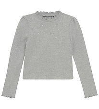 Creamie Bluse - Rib - Light Grey Melange Creamie Bluse - Rib - Light Grey Melange