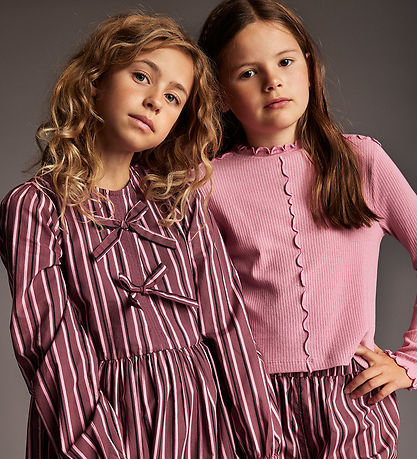 Creamie Kjoler - Dress Woven Stripe - Crushed Berry