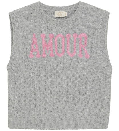 Creamie Vest - Strik - Slipover - Light Grey Melange