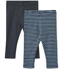 Wheat Leggings - Rib - 2-pak - Jules - Bright Blue Stripe Wheat Leggings - Rib - 2-pak - Jules - Bright Blue Stripe