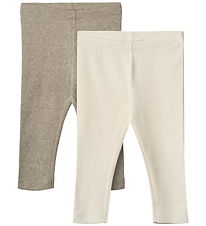 Wheat Leggings - Rib - 2-pak - Jules - Gravel Melange Wheat Leggings - Rib - 2-pak - Jules - Gravel Melange