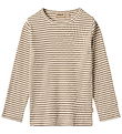 Wheat Bluse - Rib - Stig - Stone Stripe Wheat Bluse - Rib - Stig - Stone Stripe