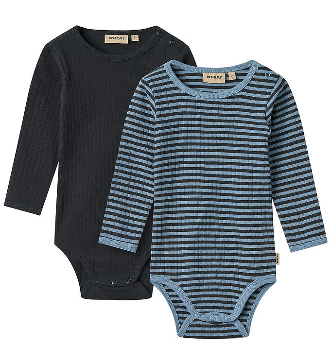 Wheat Body l/æ - Rib - 2-pak - Berti - Bright Blue Stripe