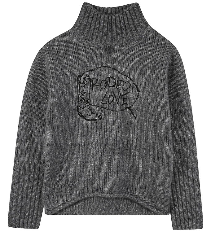 Zadig & Voltaire Bluse - Uld/Polyester - Gråmeleret m. Glimmer