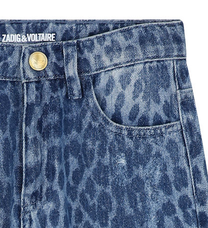 Zadig & Voltaire Jeans - Denim Blue m. Leopardprint