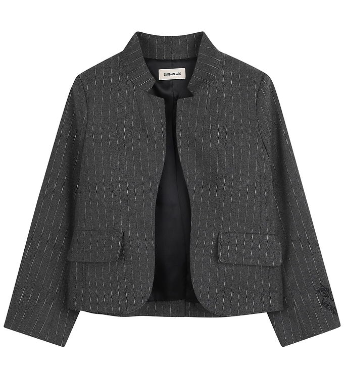 Zadig & Voltaire Habitjakke - Gråmeleret/Sølvstribet