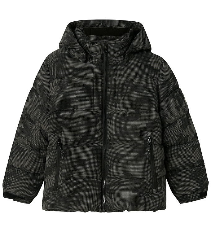 Name It Dynejakke - NkmMeter - Sort m. Refleksprint