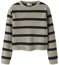 Name It Bluse - Strik - NkfvNilla - Island Fossil/W. NAVY BLAZER Name It Bluse - Strik - NkfvNilla - Island Fossil/W. NAVY BLAZER