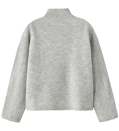 Name It Bluse - Strik - Rib - NkfNuva - Lysegråmeleret