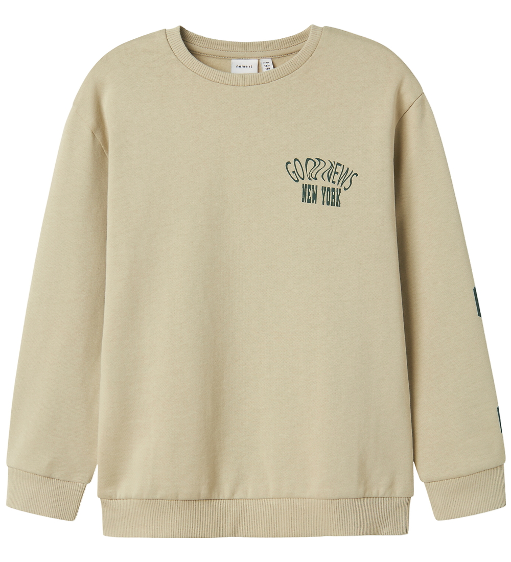 Name It Sweatshirt - NkmNolen - Island Fossil m. Print - Name It - 6 Jahre (116) - Sweatshirts