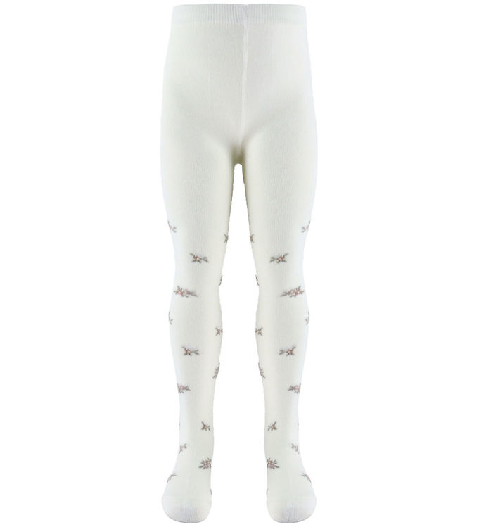 Name It Strømpebukser - Jacquard - Uld/Bomuld - NbfWak - Snow Wh