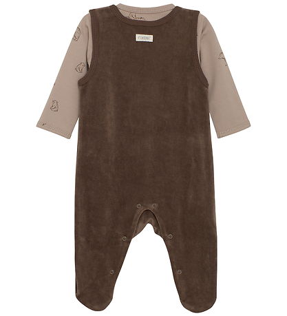 Fixoni Sæt - Body l/æ/Sparkedragt - Velour - Coffee Quartz