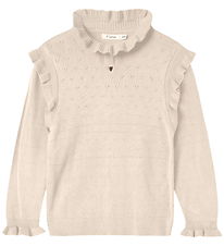 Fliink Bluse - Strik - Fame - Sandshell m. Hulmønster Fliink Bluse - Strik - Fame - Sandshell m. Hulmønster