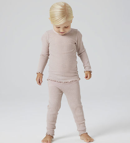 Name It Leggings - Uld/Silke - Rib - NmfWossa - Shadow Gray