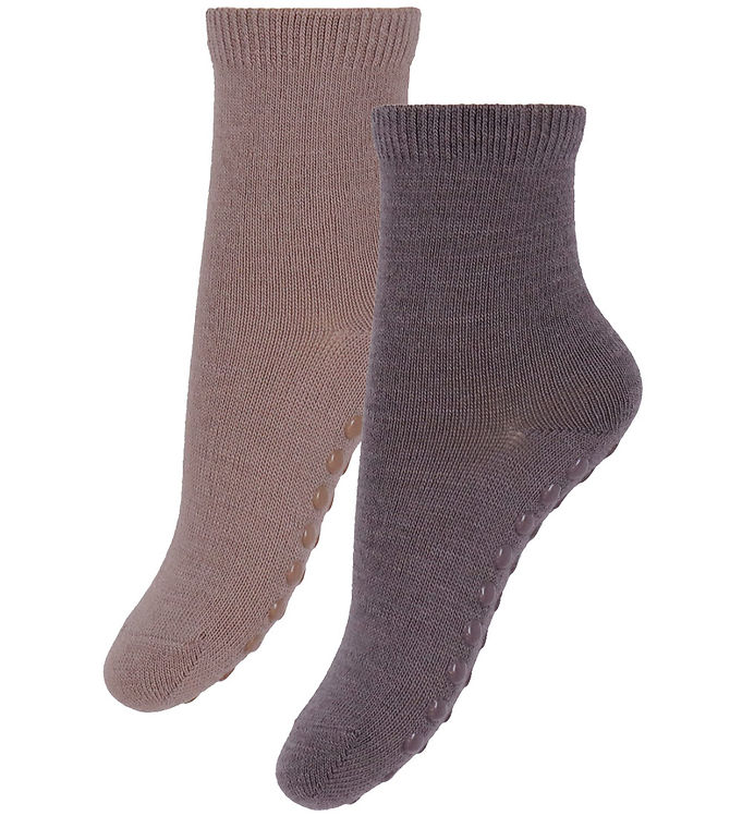 Name It Strømper - 2-pak - Uld/Bomuld - NmfWak - Skridsikker - A