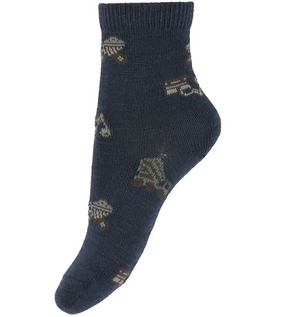 Name It strømper - 4-pak - Uld/Bomuld - NmmWak - Folkstone Gray/