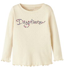 Name It Bluse - NmfNimma - Parchment m. Hulmønster Name It Bluse - NmfNimma - Parchment m. Hulmønster