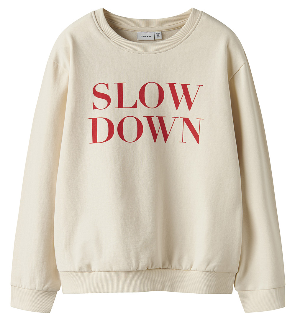 Name It Sweatshirt - NkfNoriana - Pergament m. Print - Name It - 7-8 Jahre (122-128) - Sweatshirts