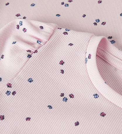 Name It Bluse - Rib - NmfNelia - Cradle Pink m. Blomster