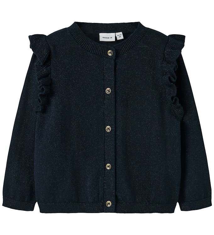 Name It Cardigan - Noos - Strik - NmfAbinne - Blå m. Glitter