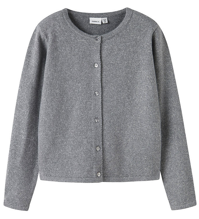 Name It Cardigan - Noos - Strik - NkfSaluna - Gråmeleret