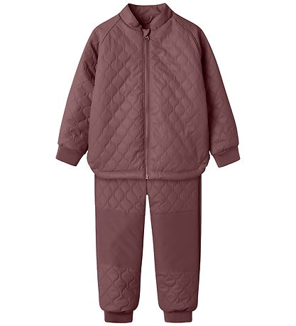 Name It Termotøj m. Fleece - PU - NmfMud - Rose Brown