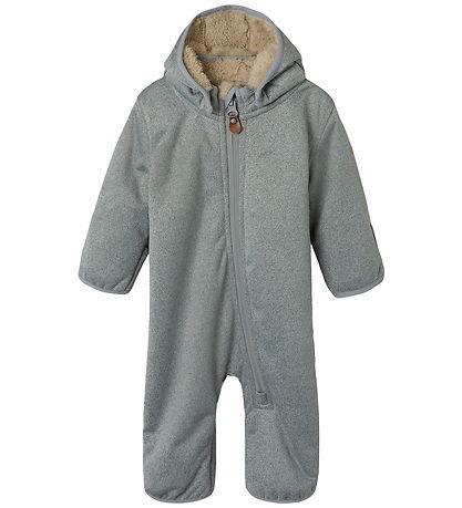 Name It Softshelldragt m. Fleece - NbnMada08 - Grey Melange m. Ø