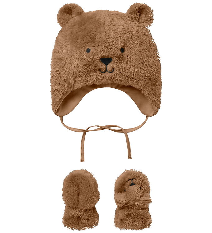 Name It Sæt - Hue/Luffer - Teddy - NbnMatuta - Toasted Coconut
