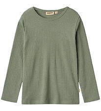 Wheat Bluse - Rib - Stig - Dusty Green Wheat Bluse - Rib - Stig - Dusty Green