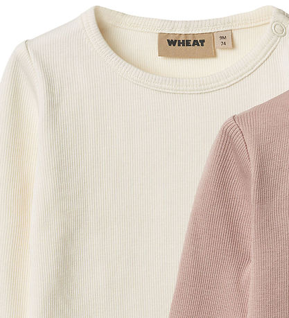 Wheat Bluser - Rib - 2-pak - Ida - Rose Powder