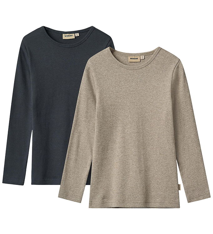 Wheat Bluser - Rib - 2-pak - Stig - Navy/Beige