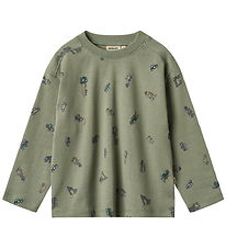 Wheat Bluse - Malthe - Dusty Green Cars Wheat Bluse - Malthe - Dusty Green Cars