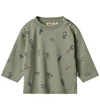Wheat Bluse - Malthe - Dusty Green Cars Wheat Bluse - Malthe - Dusty Green Cars