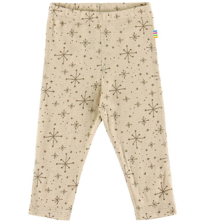 Joha Leggings - Uld - Beige m. Stjerner