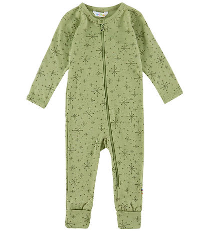 Joha Heldragt m. Fødder - Uld - Lys Olive m. Stjerner