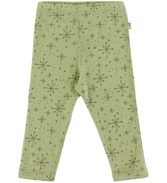 Joha Leggings - Uld - Lys Olive m. Stjerner