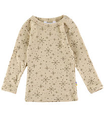 Joha Bluse - Uld - Beige m. Stjerner Joha Bluse - Uld - Beige m. Stjerner