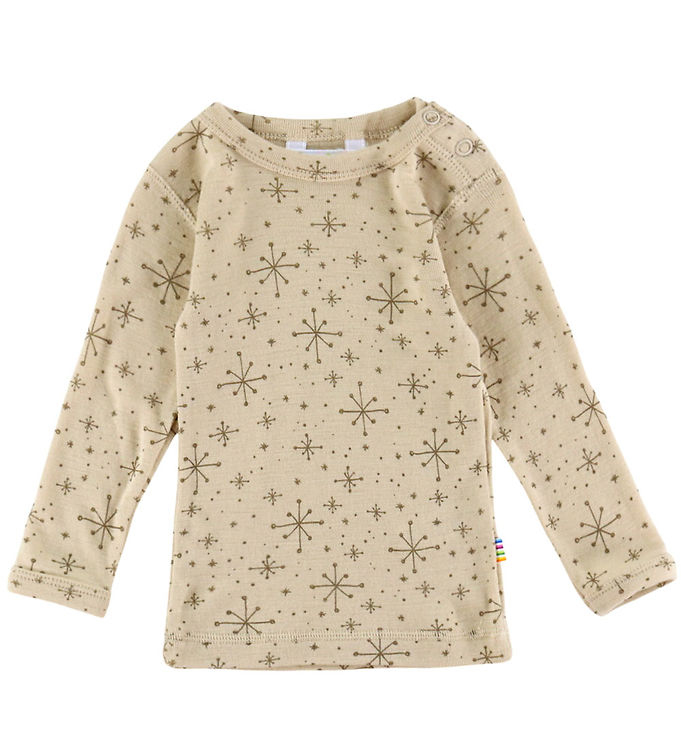 Joha Bluse - Uld - Beige m. Stjerner