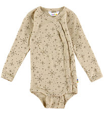 Joha Slå-om Body l/æ - Uld - Beige m. Stjerner Joha Slå-om Body l/æ - Uld - Beige m. Stjerner