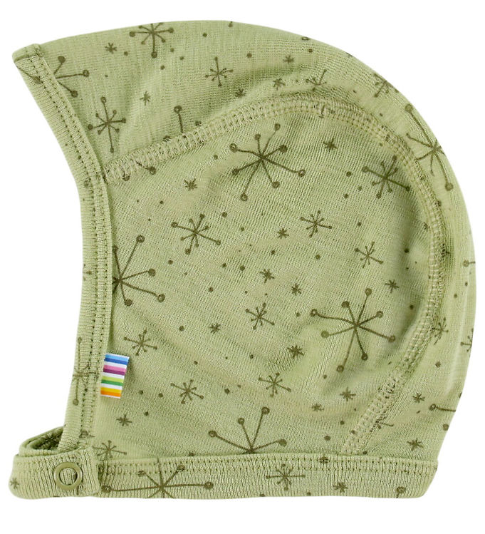 Joha Babyhjelm - 1-lags - Uld - Lys Olive m. Stjerner